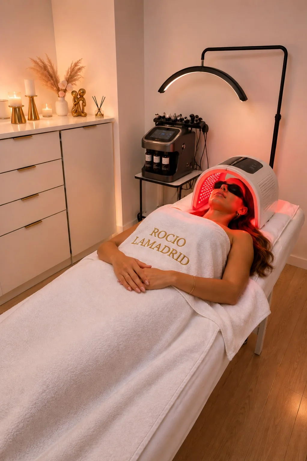 Sesión de fototerapia LED